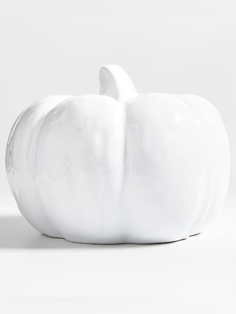 New! Crate&Barrel Modern White Ceramic Pumpkin Large